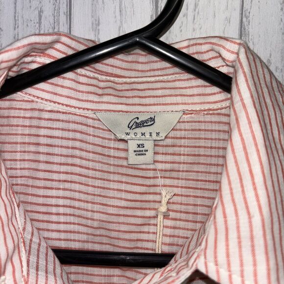 Womens Size XS Grayers Striped Button Down NWT - Picture 2 of 5